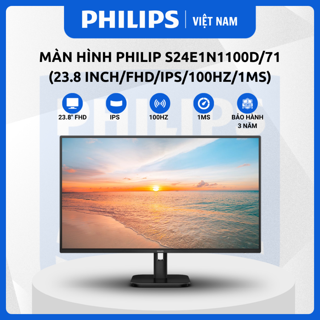 Màn hình Philips 24E1N1100D/71 (23.8 inch/FHD/IPS/100Hz/1ms) - CHÍNH HÃNG