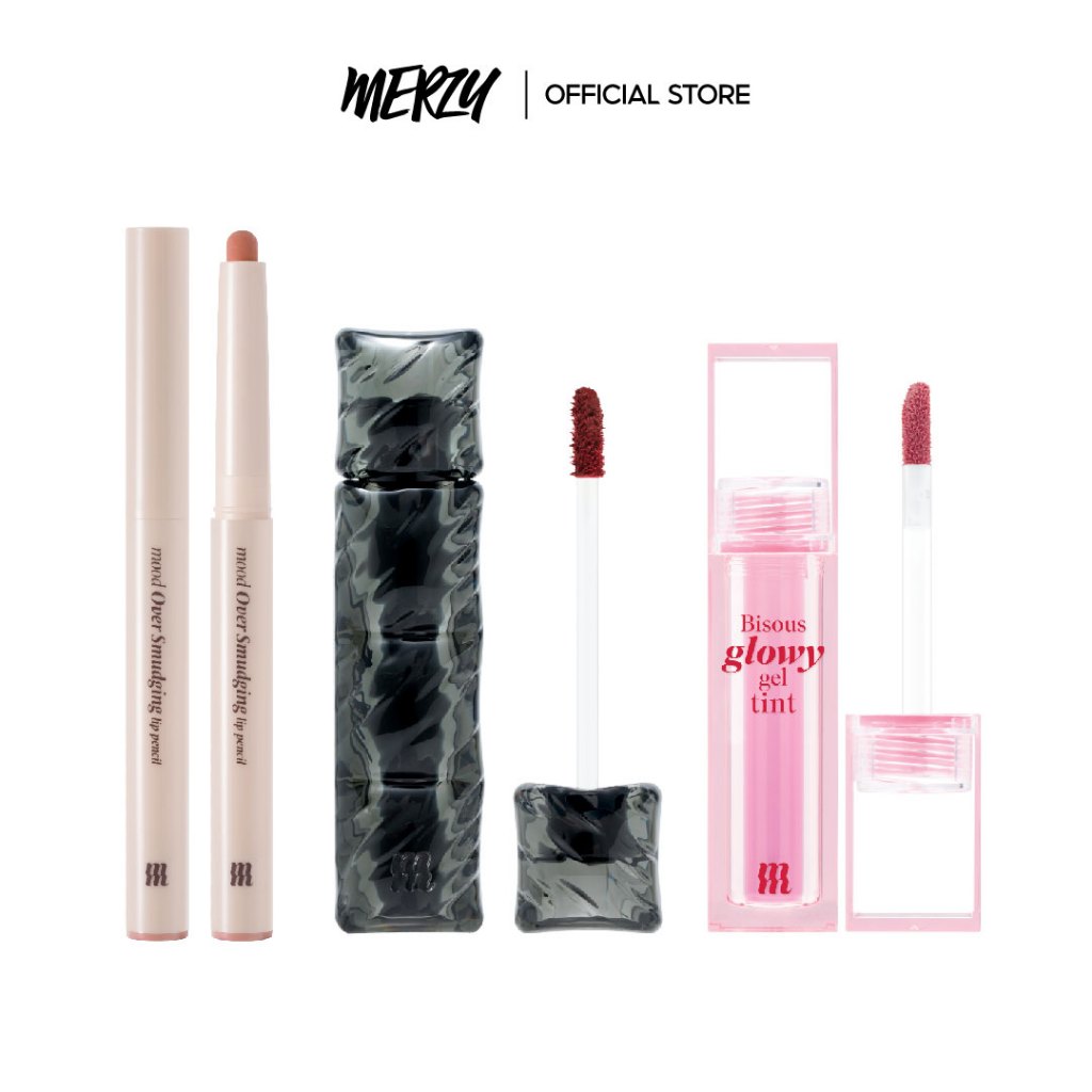 Combo Merzy Bisous Glowy Gel Tint/Merzy Mood Over Smudging Lip Pencil