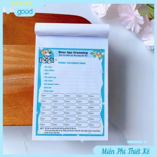 Hóa Đơn Phòng Khám Thú Cưng In Logo Theo Yêu Cầu A5 A6 1 2 Liên Sổ Khám Chó Mèo Phiếu Khám Thú Y Giấy Dày 5 10 Quyển