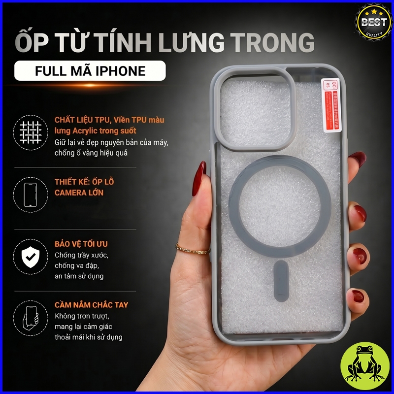 Ốp Lưng từ tính viền dẻo lỗ lớn IPHONE 13/14, IP 14 Plus/15Plus, IP 14 Pro, IP 14 ProMax...  lưng ac