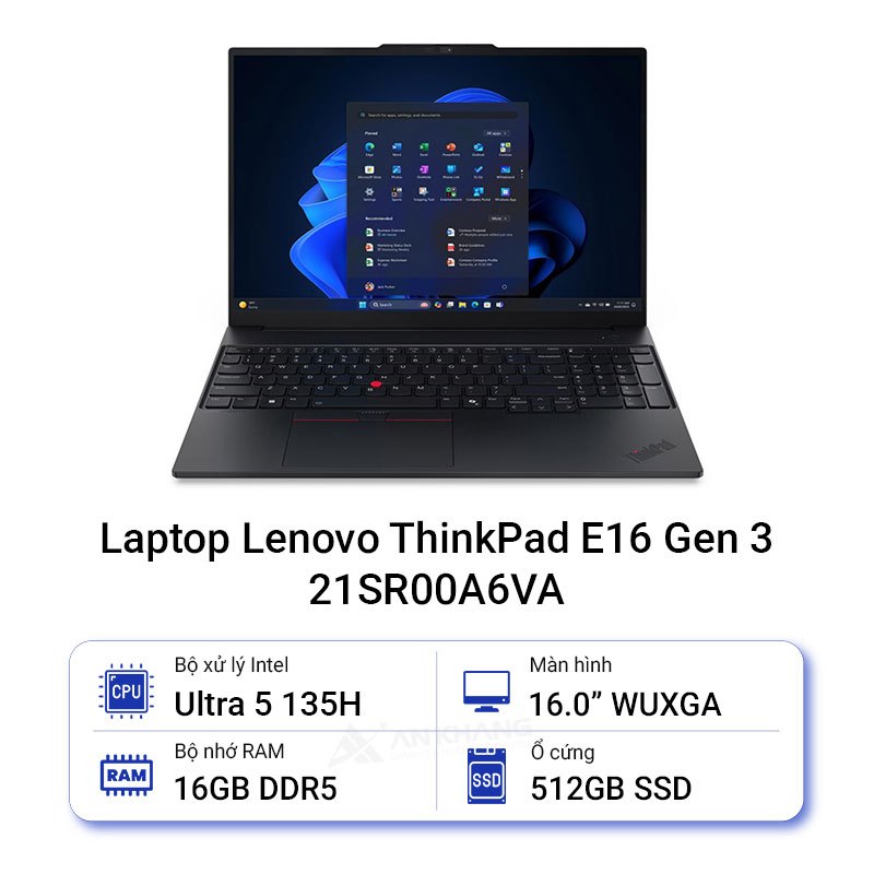 Laptop Lenovo ThinkPad E16 Gen 3 21SR00A6VA (U5-135H/ 16GD5/ 512GSSD/ 16.0WUXGA/ NoOS) Chính hãng Bả