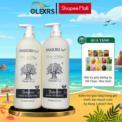 (Màu trắng) Cặp Gội Xả BIOTIN COLLAGEN PASIORI Giúp Phục Hồi Tóc Khô Xơ, Hư Tổn 500ml/1000ml