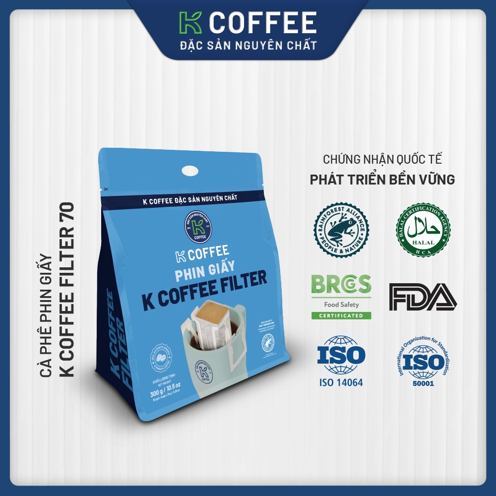 Cà Phê Phin Giấy K Coffee Filter 300G - Thương hiệu K Coffee