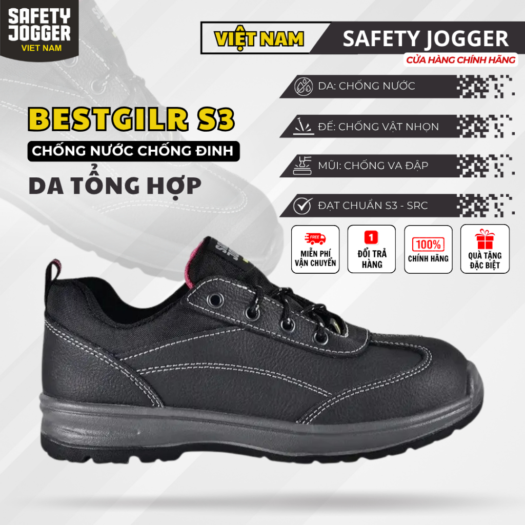 [SAFETY JOGGER] Giày Bảo Hộ Safety Jogger Bestgirl Chống Va Đập Chống Nước & Dầu Mỡ Chống Đâm Xuyên