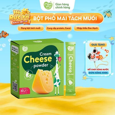 Phô mai tách muối Mămmy béo ngậy, thơm ngon, giàu canxi cho bé ăn dặm, hộp 10 gói,3g/ gói