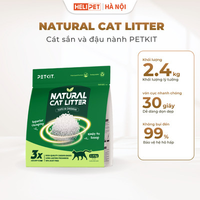 Cát mèo, cát vệ sinh cho mèo, cát mèo vệ sinh, cát sắn và đậu nành Petkit - khử mùi, không bụi