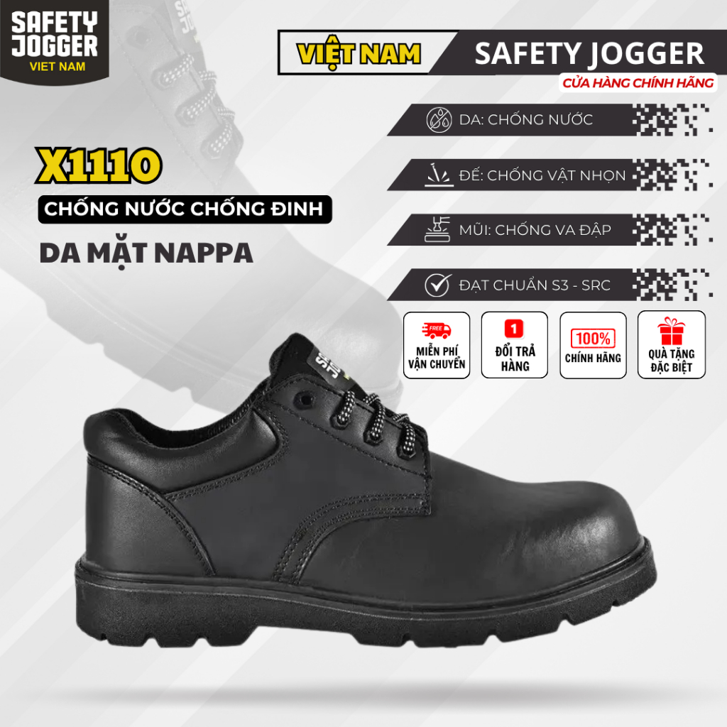 [SAFETY JOGGER] Giày Bảo Hộ Safety Jogger X1110 Chống Đâm Xuyên Chống Trơn Trượt Dầu Mỡ Chống Nước