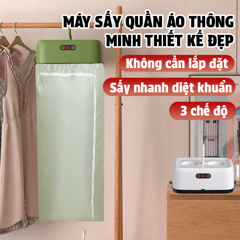 Máy Sưởi Quần Áo Cao Cấp Dryer Hanger Tải Trọng 10kg 600W - Hỗ Trợ Khử Mùi Và Diệt Khuẩn