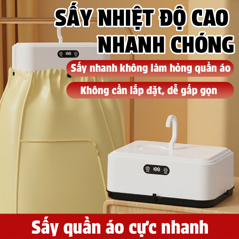 Máy Sưởi Quần Áo Mini Dryer Hanger Tải Trọng 10kg 600W - Công Suất Mạnh Giữ Quần Áo Khô Thoáng