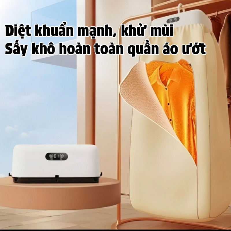 Máy Sấy Quần Áo Cầm Tay Mini Dryer Hanger Tải Trọng 10kg 600W - Công Suất Mạnh Sấy Khô Quần Áo Hiệu 