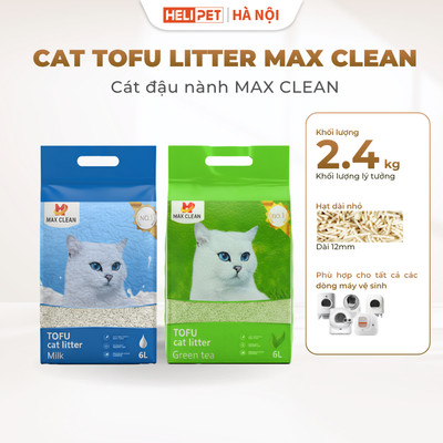 [2.4KG - 1 TÚI] Cát Đậu Nành Max Clean Chuyên Dùng Cho Máy Dọn Phân Mèo Siêu Vón Cục Không Bụi