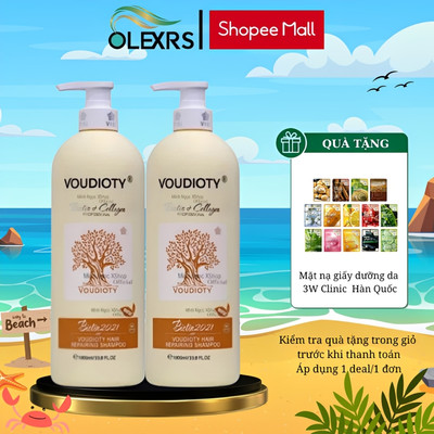 (Màu vàng) Cặp Gội Xả BIOTIN COLLAGEN VOUDIOTY Giảm Rụng Tóc, Giúp Tóc Suôn Mượt Vào Nếp