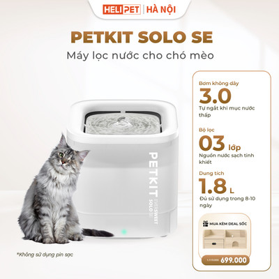 Máy Lọc Nước Cho Chó Mèo Thông Minh Với Bơm Không Dây Petkit EVERSWEET SOLO SE（WIRELESS PUMP）