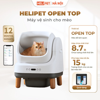 [Tặng Thảm] Máy dọn phân mèo HELIPET OPEN TOP 2026 Thiết Kế Hoàn Toàn Mới