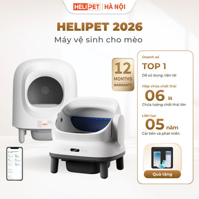 [Tặng Thảm] Máy Dọn Phân Cho Mèo, Máy Dọn Vệ Sinh Cho Mèo Tự Động HELIPET 2026