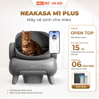 [New 2026] Máy dọn phân mèo Neakasa M1 OPEN-TOP Phù Hợp Nhà Nhiều Mèo, Mèo Lớn 1-15Kg Kết Nối App