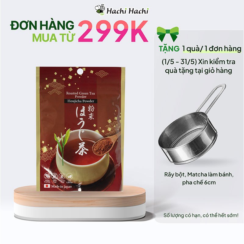 [DATE T10/2026] Bột trà rang Houjicha Nhật Bản Kanes 50g - Hachi Hachi Japan Shop