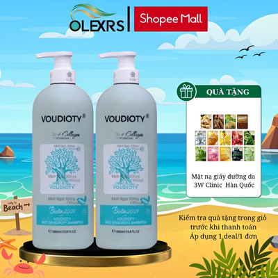 (Màu xanh dương) Cặp Gội Xả Ngăn Ngừa Rụng Tóc, Loại Bỏ Gàu BIOTIN COLLAGEN VOUDIOTY 500ml/1000ml