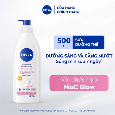 Sữa Dưỡng Thể NIVEA Extra Bright Dưỡng Sáng & Căng Mịn Da 500ml - 99563