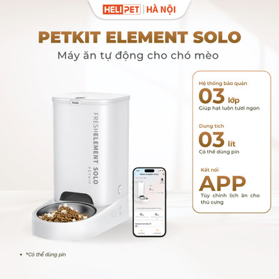 Máy Ăn Cho Chó Mèo Tự Động, Máy Nhả Hạt Tự Động Cho Chó Mèo Petkit Fresh Element Solo