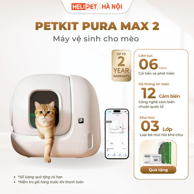 [New 2026] Nhà Vệ Sinh Cho Mèo Tự Động, Máy Dọn Phân Mèo Petkit Pura Max 2026 Bản Nâng Cấp Hiệu Quả
