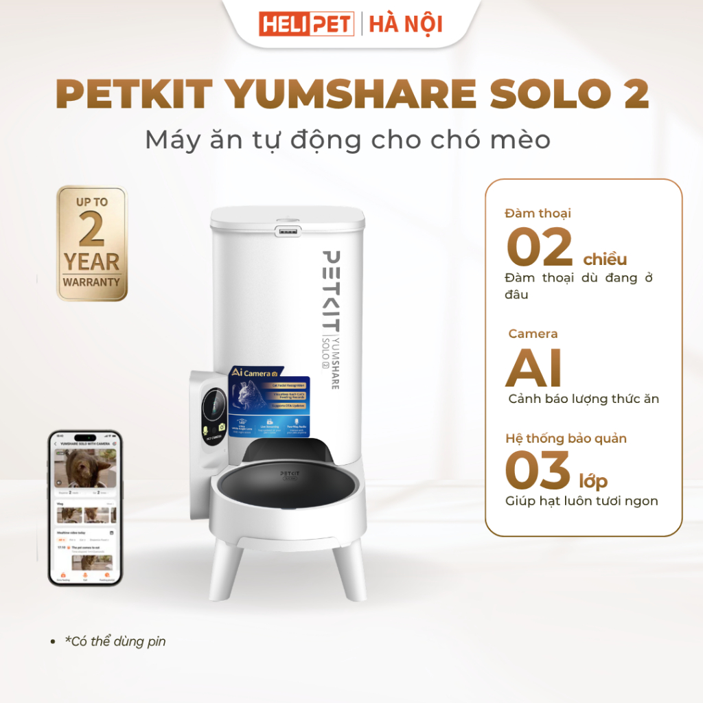 Máy cho chó mèo ăn tự động có Camera Petkit Yumshare Solo Camera 2