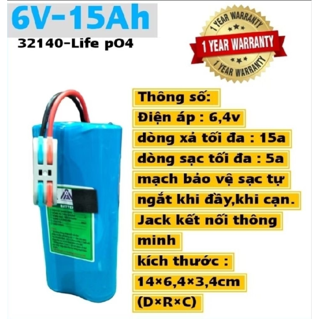 Battery 6v nâng cấp cho quạt tích điện, cho xe điện trẻ em, và các thiết bị 6v khác vv..