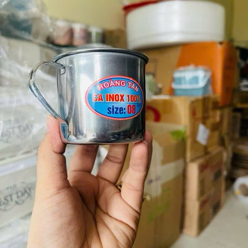 [CHÍNH HÃNG]Ca inox có quai -Ca uống nước ca có quai size 8cm....