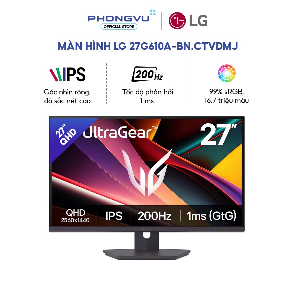 Màn hình LG 27G610A-BN.CTVDMJ 27 inch - QHD (2K) 2560 x 1440 - 200Hz - 1ms - IPS - Bảo hành 24 tháng | BigBuy360 - bigbuy360.vn