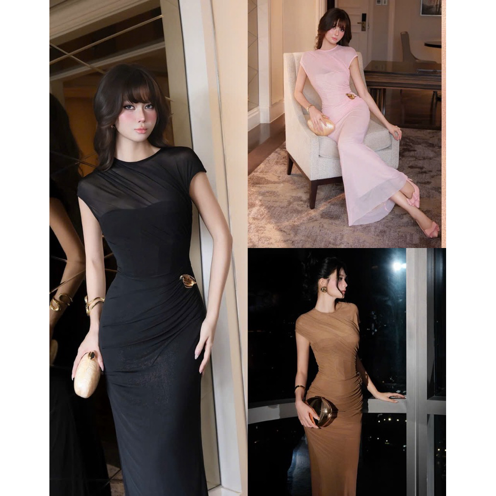 Đầm Body Lưới Nhún Phối Corset Charm Eo 𝐃𝟐𝐓 𝐒𝐓𝐎𝐑𝐄