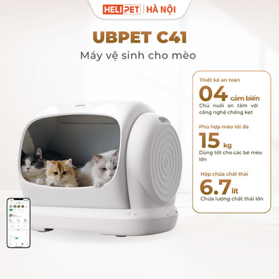 [New 2026] Nhà Vệ Sinh Cho Mèo Size To, Máy Dọn Phân Mèo Tự Động UBPET C41 Rộng 106L