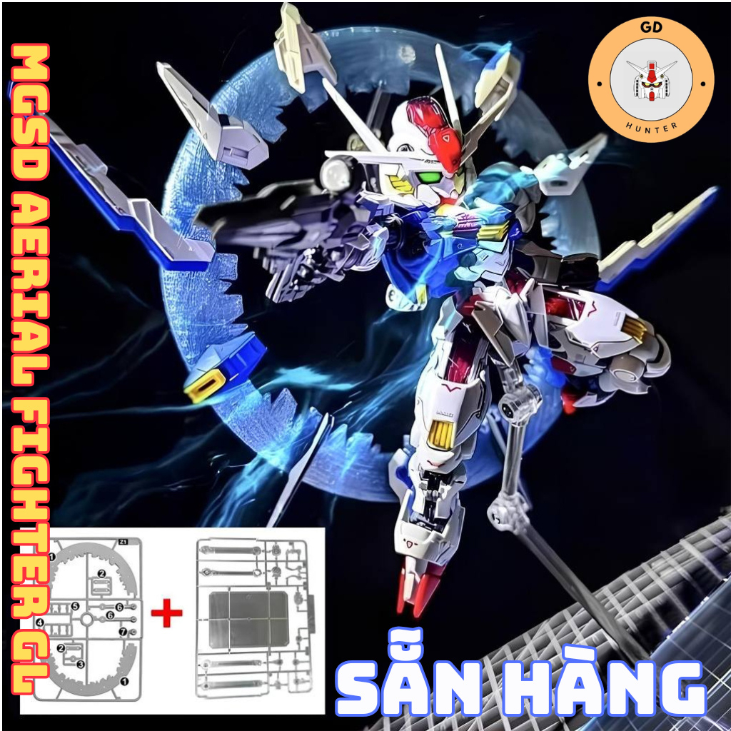 [SẴN HÀNG] Mô Hình Lắp Ráp MGSD Aerial Fighter (tặng kèm base, effect, decal nước)