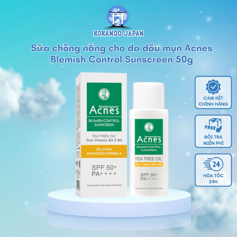 Sữa chống nắng cho da dầu mụn Acnes Blemish Control Sunscreen White Conc 50g