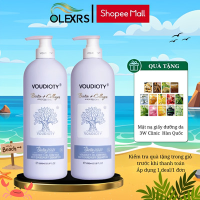 (Màu tím) Cặp Gội Xả BIOTIN COLLAGEN VOUDIOTY 2in1 Kiềm Dầu Và Giảm Gàu 500ml/1000ml