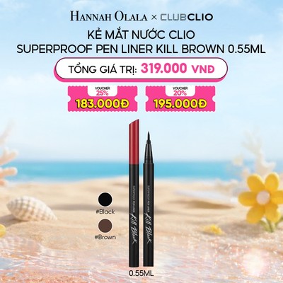 [HANNAH OLALA] Bút Kẻ Viền Mắt Chống Trôi Clio Superproof Kill Liner 0.55ml (Brush Liner / Pen Liner)