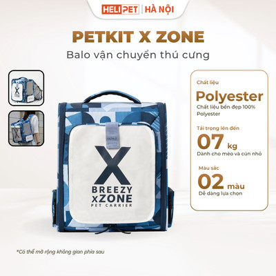 Balo du lịch cho chó mèo Petkit xZone bản mới 2025 chất liệu Vải chống nước rộng, thoáng