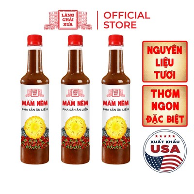 COMBO 3 CHAI NHỰA 620G/CHAI Mắm nêm pha sẵn ăn liền cao cấp Làng Chài Xưa nguyên liệu tươi đặc biệt