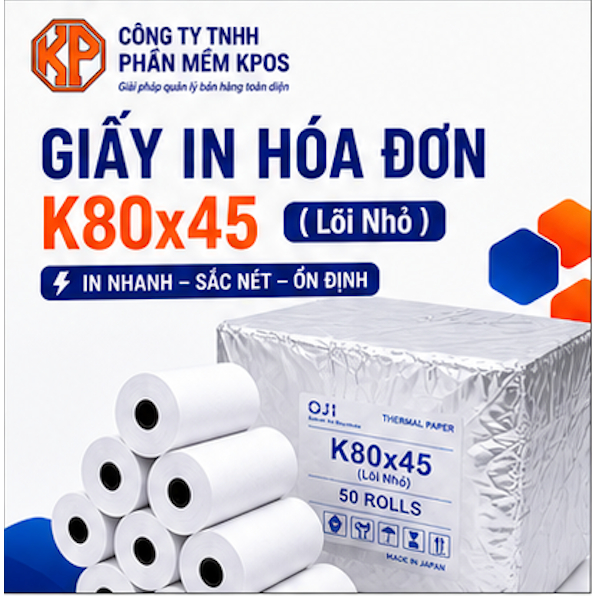 Giấy In K80x45 / Giấy In Bill / Giấy In Hóa Đơn / POS / 80mm