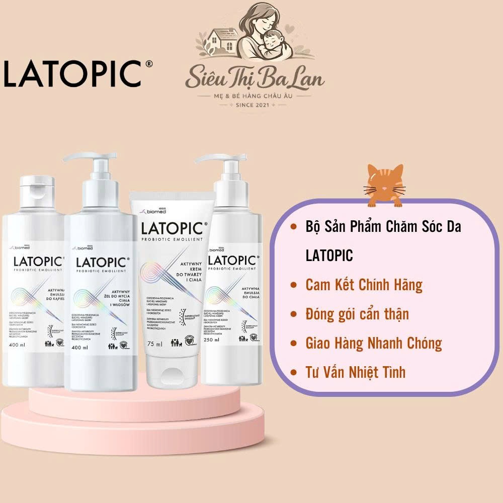 Kem dưỡng ẩm, Dịu ngứa da dị ứng Latopic 75ml (Hàng XT không tem cào)