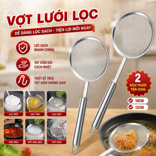 [Mua 1 tặng 1]Vợt Vớt Bọt Inox cao cấp, Vợt Hớt Bọt & Lọc Dầu, Vợt Vớt Cặn Bã, Rây Hớt Bọt