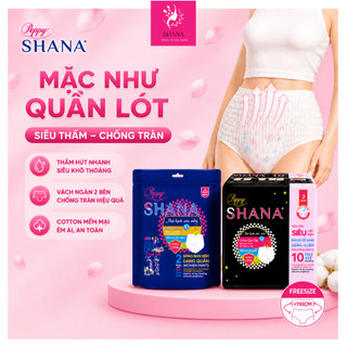 [Siêu Sale] Mua 10 gói Băng vệ sinh dạng quần SHANA ngày đêm, mềm mại, thấm hút tối đa Freesize 2 quần/gói