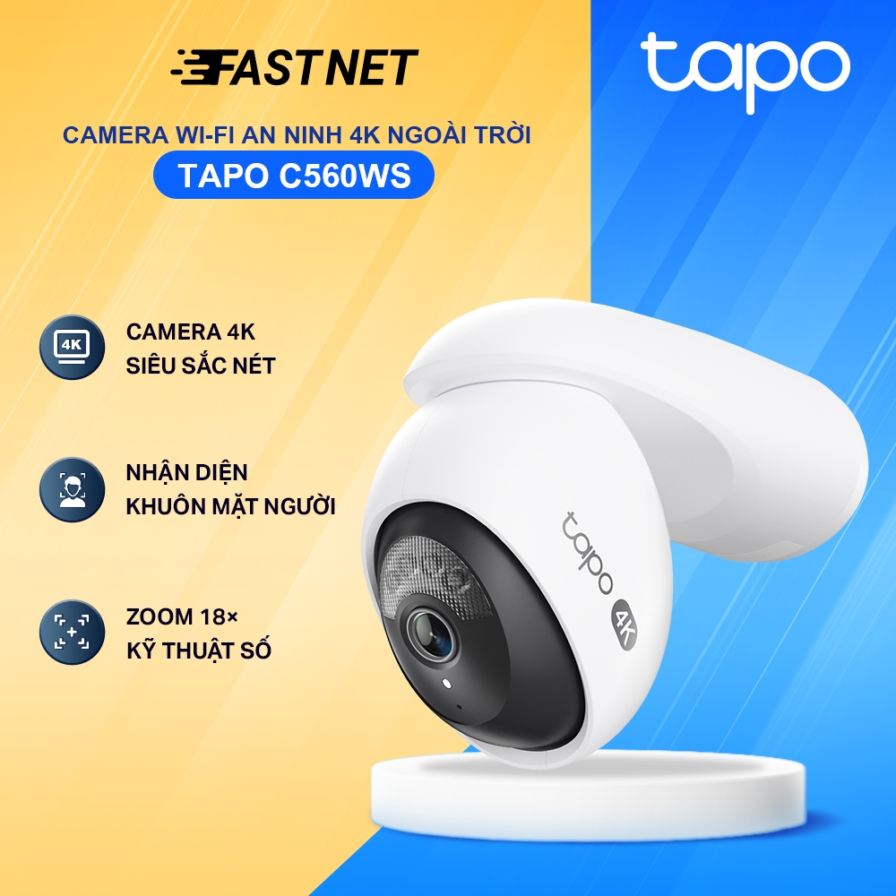Tapo C560WS | Camera An Ninh 4K Ngoài Trời, Màu Ban Đêm, Băng Tần Kép