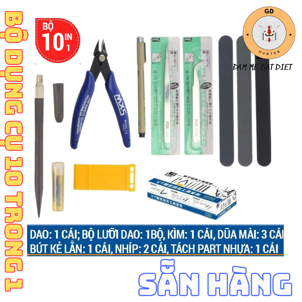 [SẴN HÀNG] Bộ dụng cụ Gundam Tool lắp ráp đồ chơi mô hình GUNDAM BANDAI, Bộ từ 10 dụng cụ đến 1 Bộ -