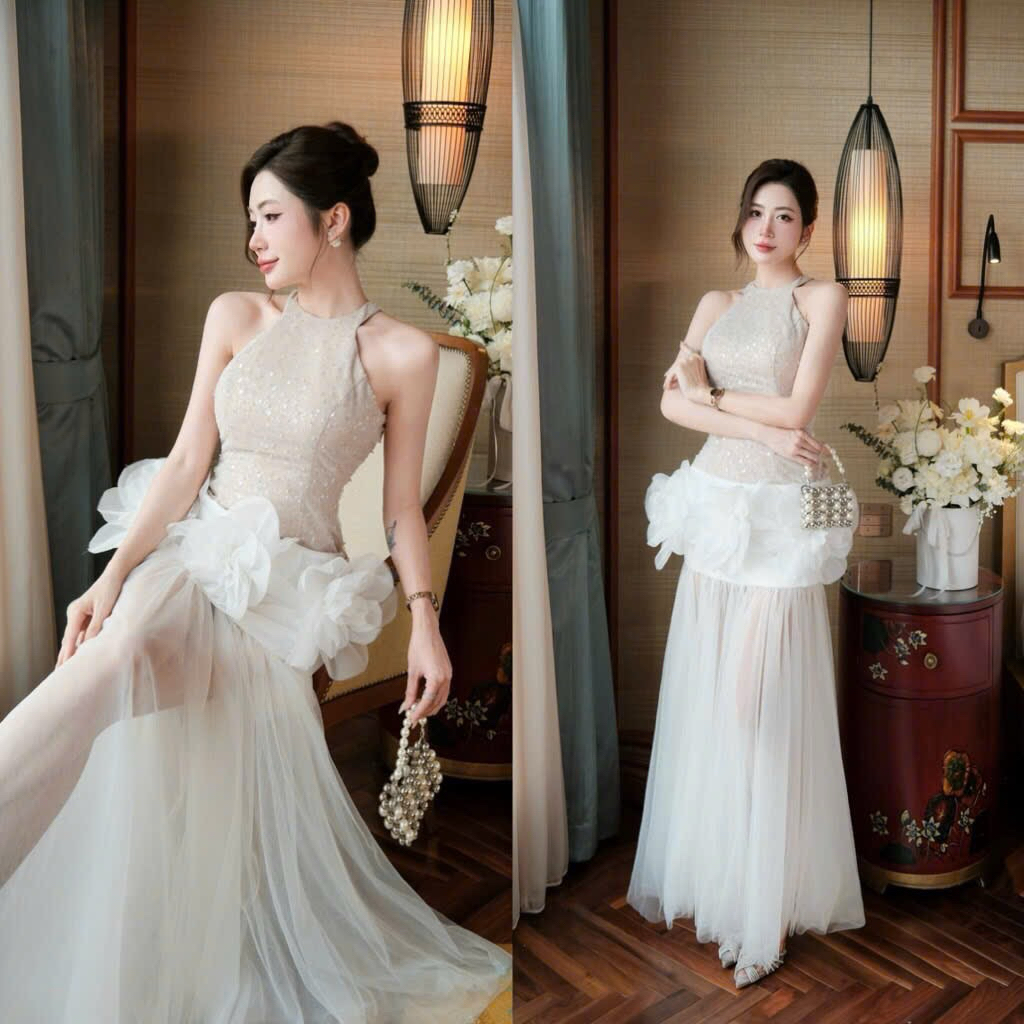 Đầm yếm trắng Khâu Design