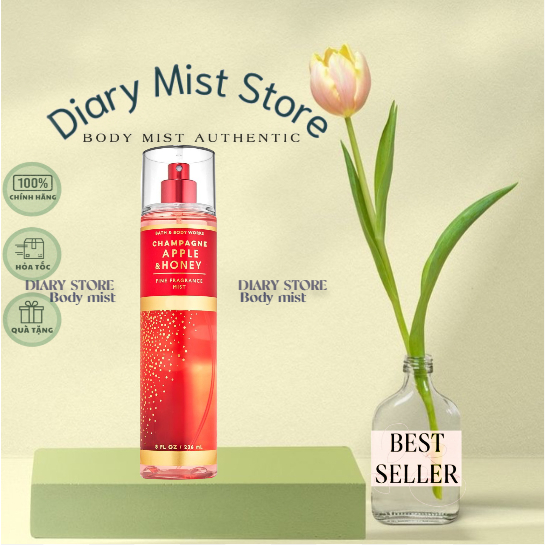 𝐃𝐢𝐚𝐫𝐲𝐦𝐢𝐬𝐭.𝐬𝐭𝐨𝐫𝐞 Xịt thơm toàn thân Bath & Body Works - Champagne Apple Honey