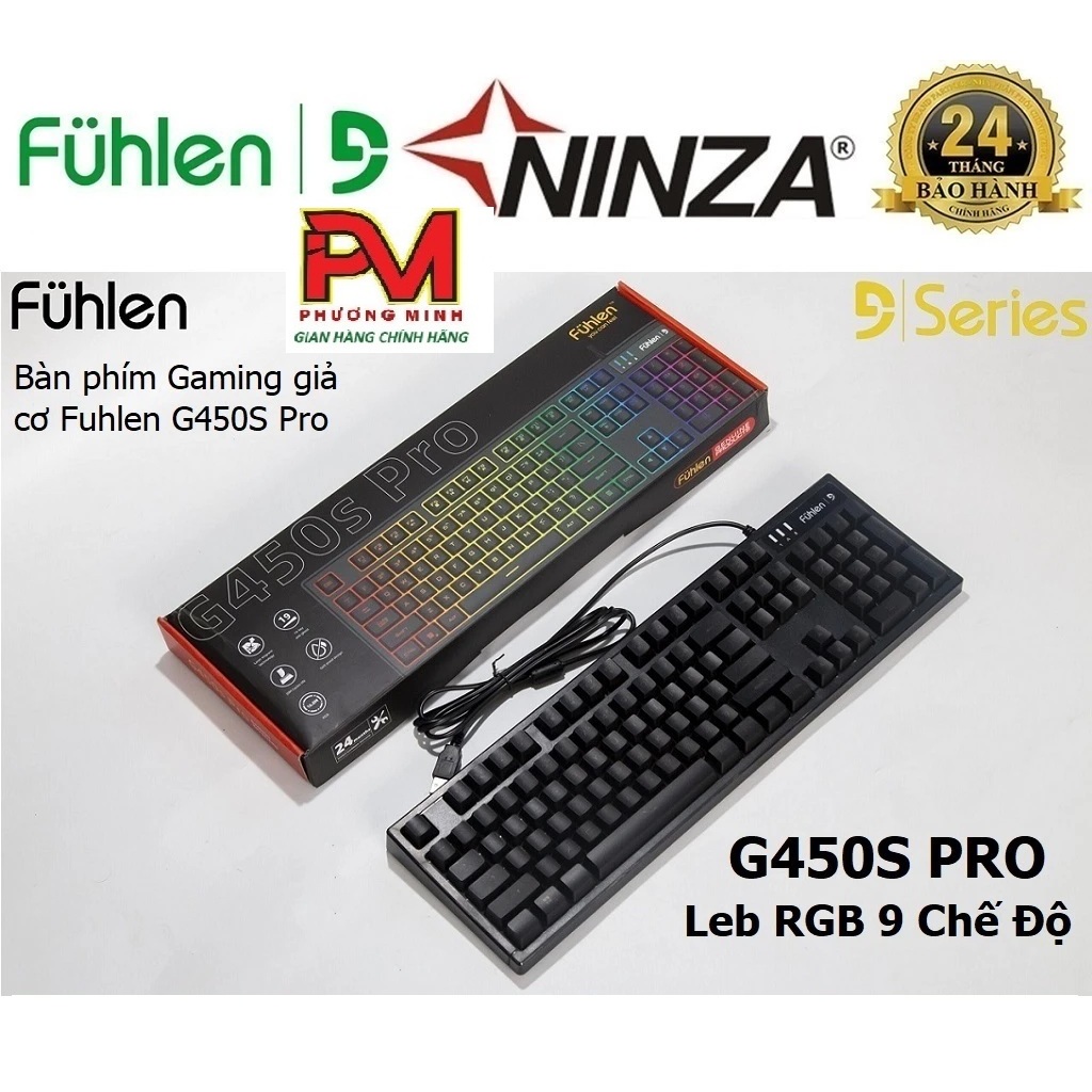 Bàn Phím Gaming Giả Cơ có dây Fuhlen G450s Pro Có Led RGB Chính Hãng Ninza Phân Phối - Bảo Hành 24 T