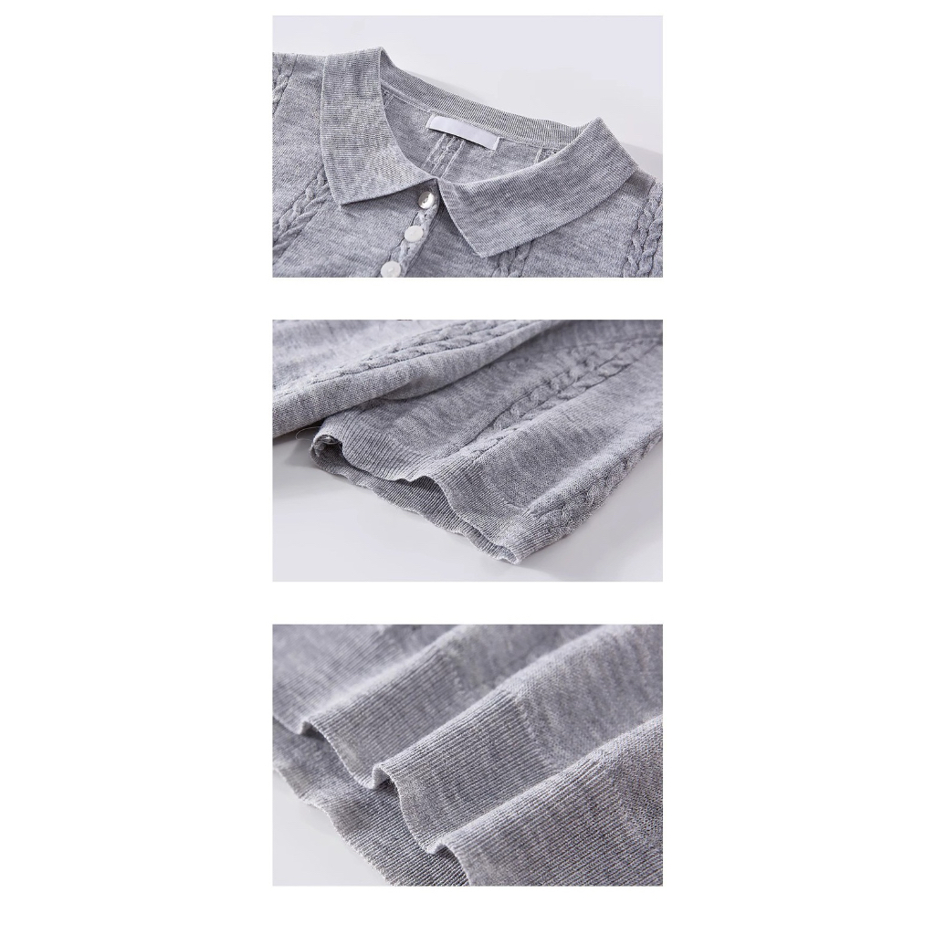 [ 98.99Store-Order ]Áo Polo Nơ Thêu Cổ Bẻ Ngắn Tay Len Dệt Kim Amee Studio Local Brand Dành Cho Nữ