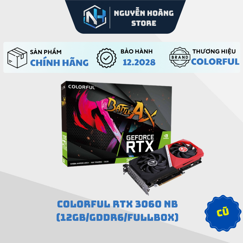 VGA card màn hình COLORFUL RTX 3060 NB 12GB CŨ