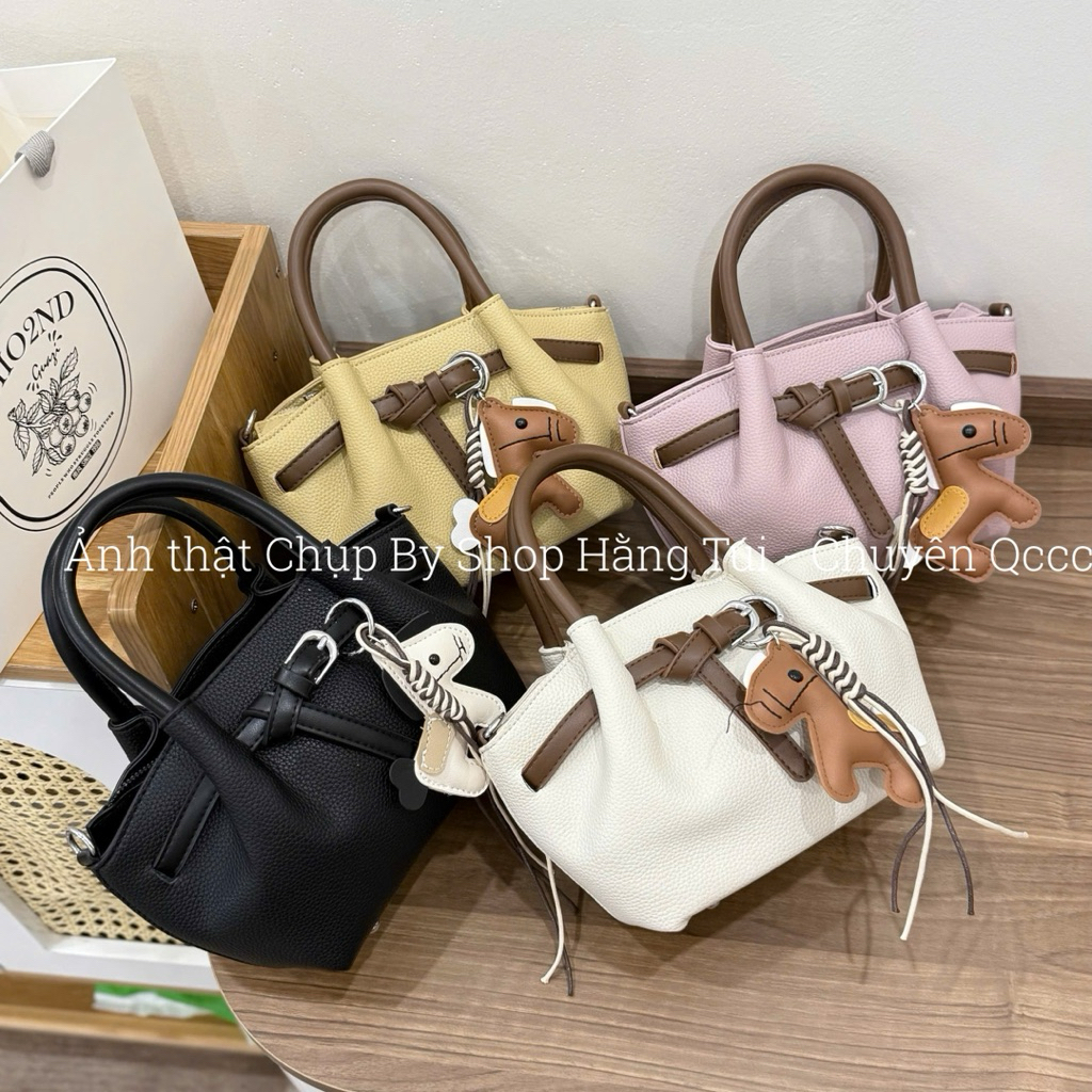 SẴN – Kèm Charm Ngựa Túi Dáng Rọ Gài Nịt Size 24cm Cực xinh Nobrand