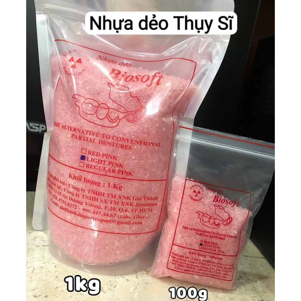 Nhựa dẻo Biosoft làm hàm tháo lắp 100g